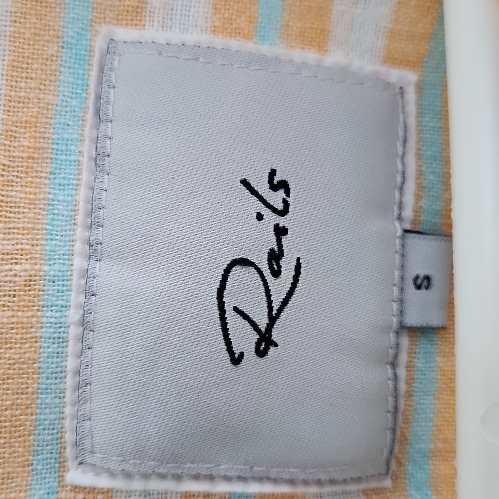 Rails Cleo Top Clementine Stripe Linen Blend Size… - image 4